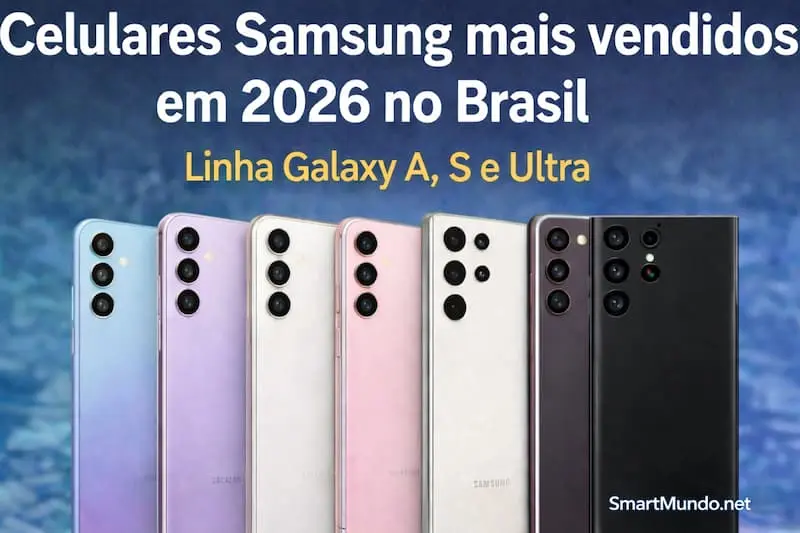 Celulares Samsung mais vendidos em 2026 no Brasil – linha Galaxy A, S e Ultra