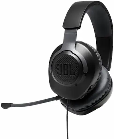 Headset Gamer JBL Quantum 100 Preto - Detalhe do fone com microfone removível