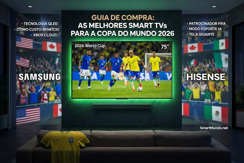 Melhor Smart TV Copa 2026 Samsung e Hisense