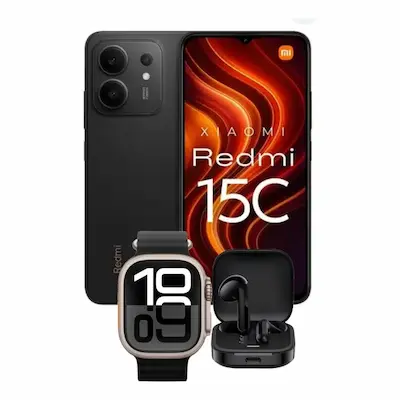 Kit Xiaomi Redmi 15C 256GB com Smartwatch e Fones